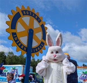 Easter Bunny and Rotary Sign