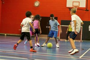 Children playing in a gym